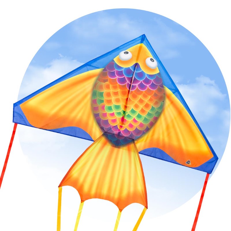 55" Delta Rainbow Fish Kite