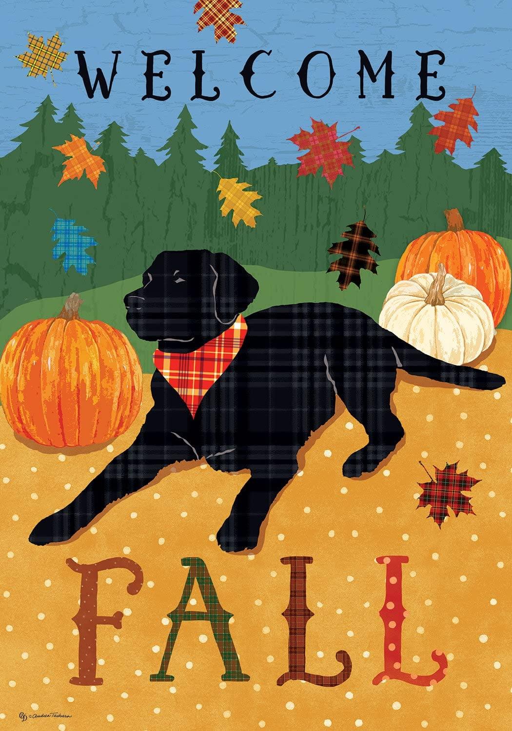 12" Garden Flag - Fall Black Lab