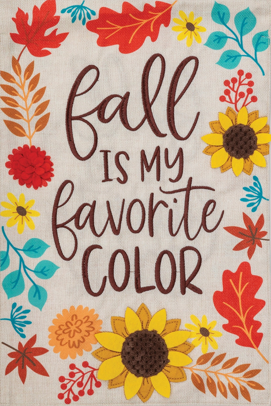 12" Burlap Garden Flag - Favorite Color is Fall