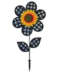 12" Patterned Sunflower Wind Spinner - Gingham