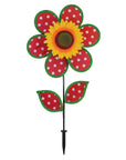 12" Patterned Sunflower Wind Spinner - Polka Dot