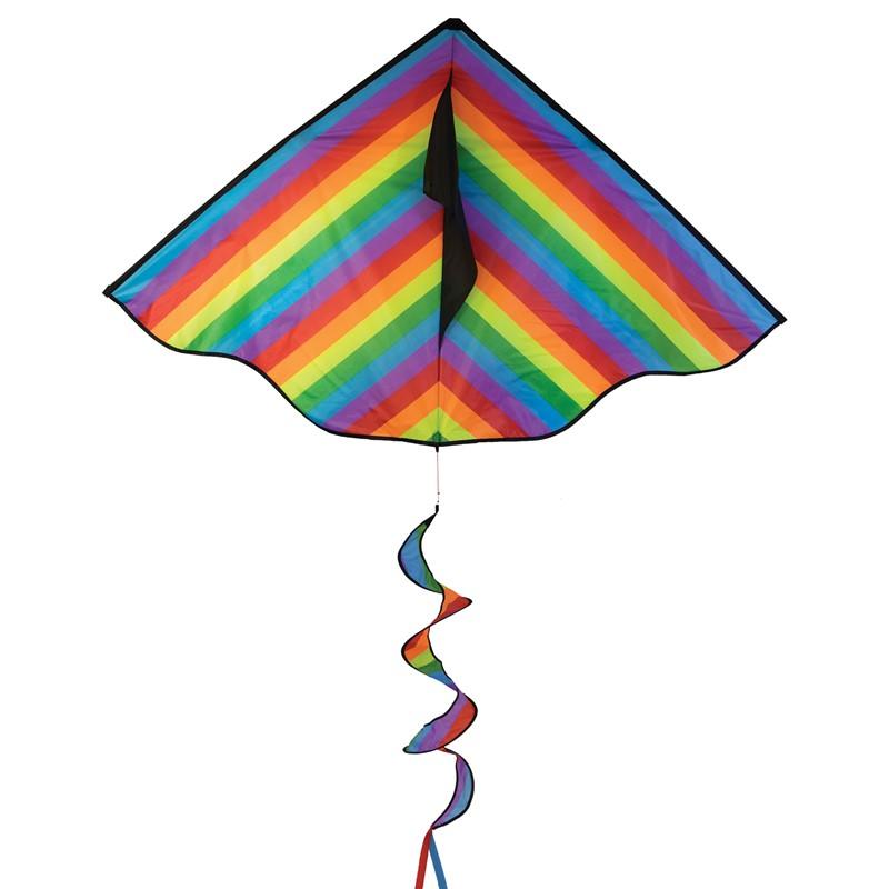 72" Delta With Spinning Tail - Rainbow Stripe