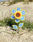 12" Patterned Sunflower Wind Spinner - Daisy