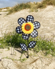 12" Patterned Sunflower Wind Spinner - Gingham