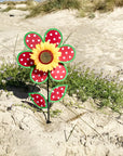 12" Patterned Sunflower Wind Spinner - Polka Dot
