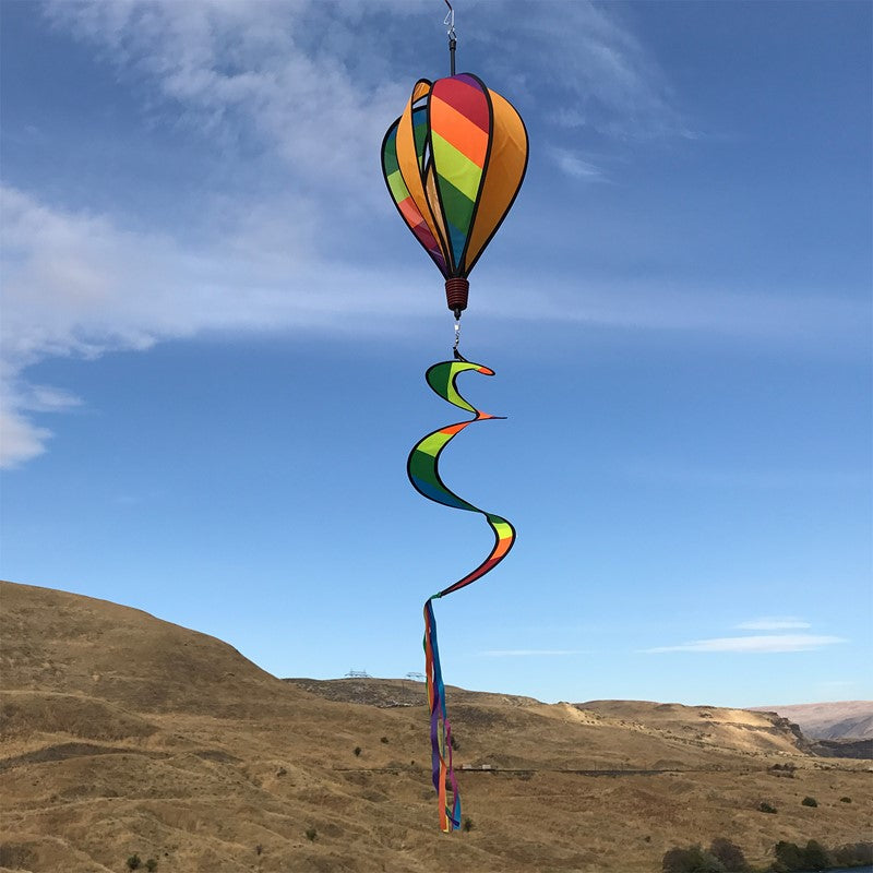 11" Hot Air Balloon Spinner -Rainbow Stripe