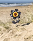 12" Patterned Sunflower Wind Spinner - Gingham