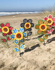 12" Patterned Sunflower Wind Spinner - Gingham