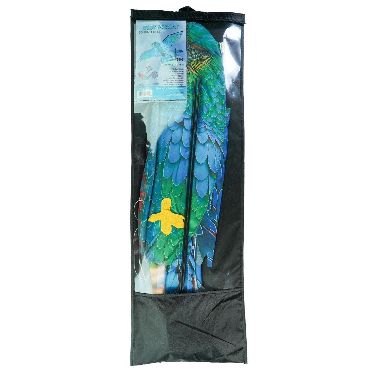 70" 3D Blue Parrot Kite