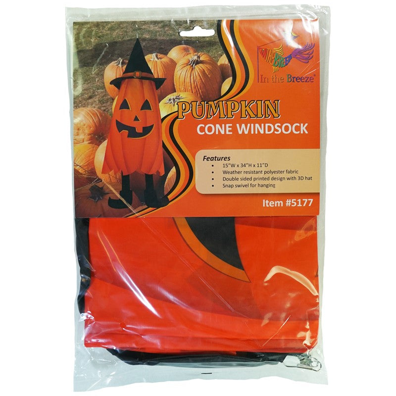 Windsock-3D Cone-Pumpkin