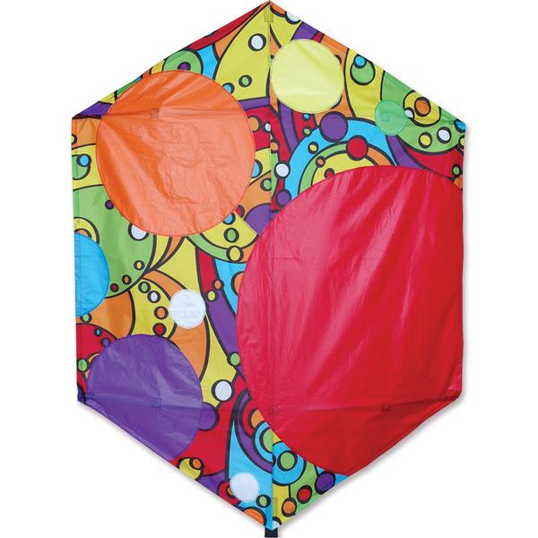 Rainbow Bubbles 56" Rokkaku Kite