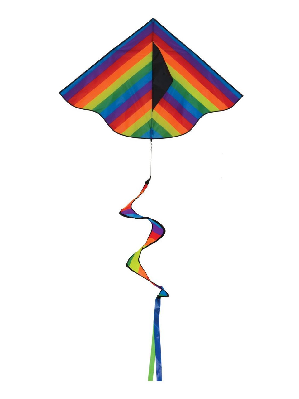 46" RAINBOW STRIPE DELTA WITH SPINNING TAIL