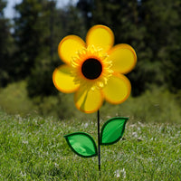 In the Breeze 12" Yellow Sunflower Wind Spinner with Leaves