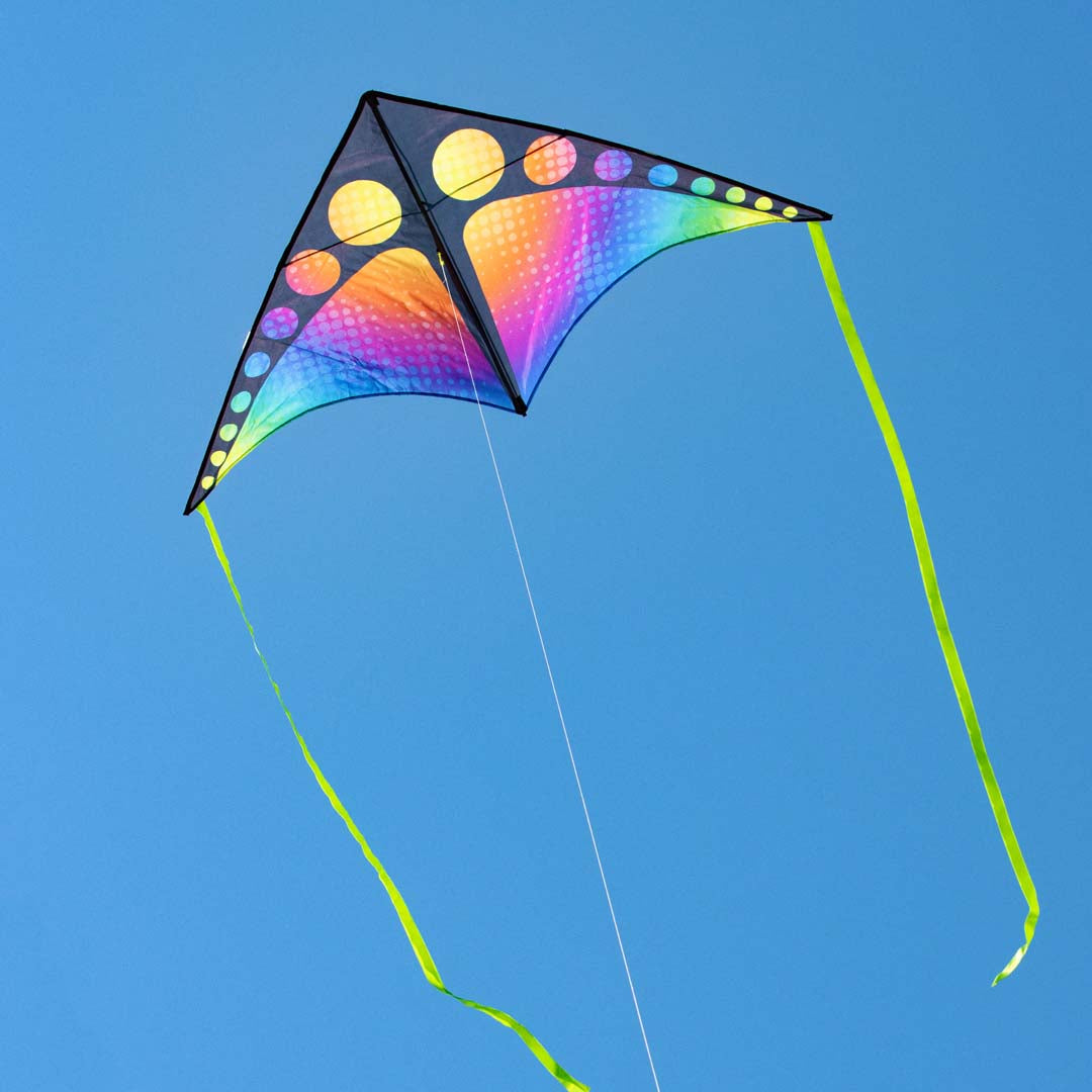 63&quot; Funtivity Delta Kite - Black Rainbow