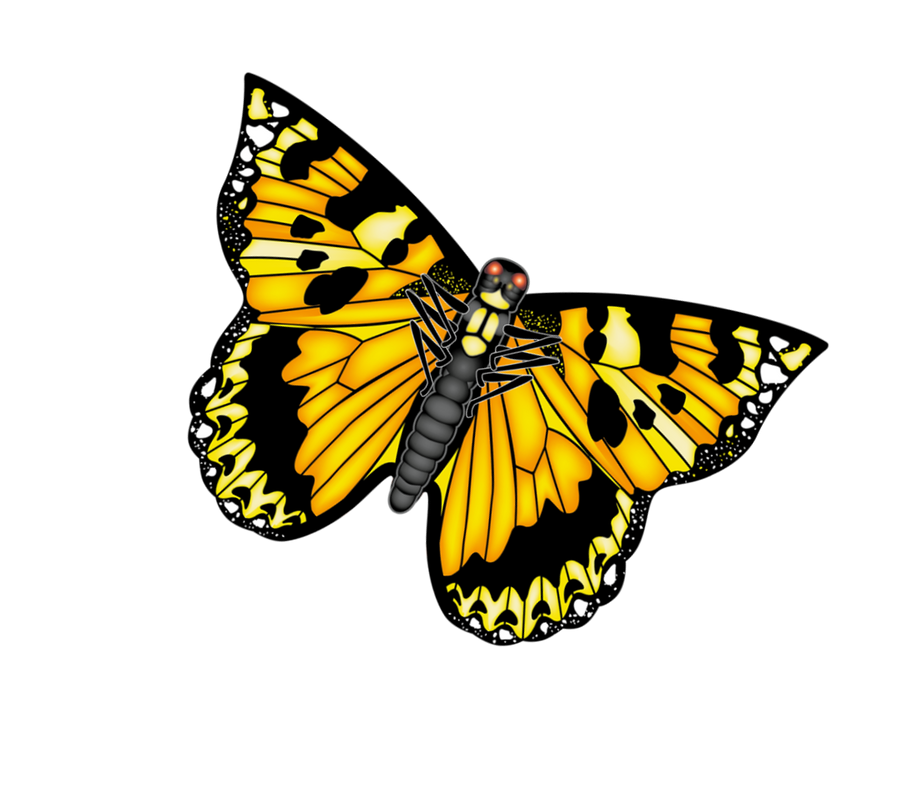 28” Nylon Butterfly Yellow Kite