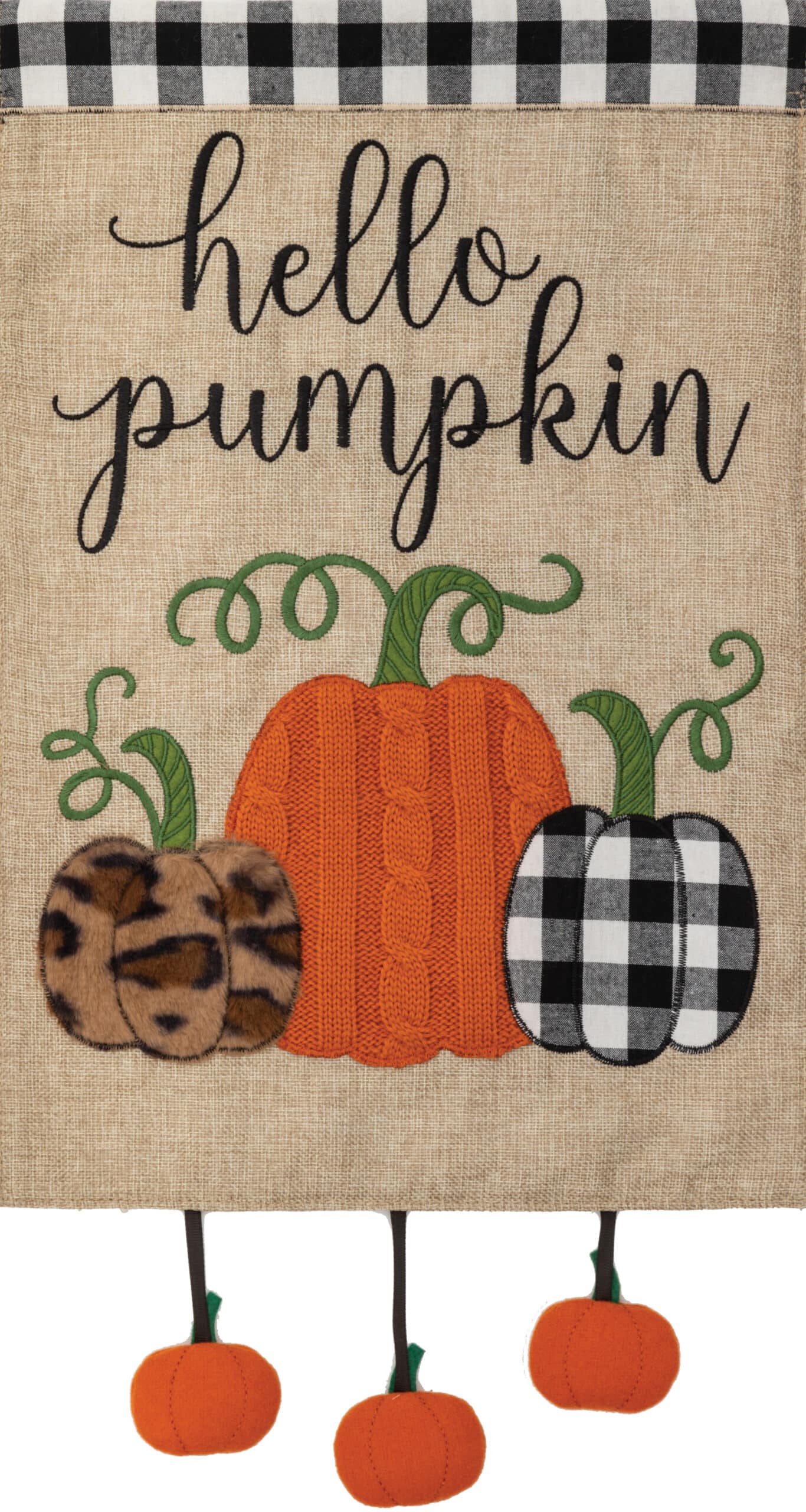 12" Burlap Garden Flag - Hello Pumpkin