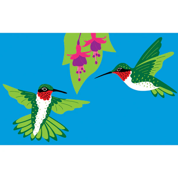 40&quot; Embroidered Applique Windsock - Hummingbirds