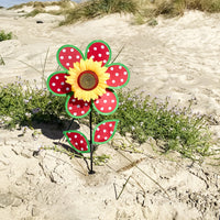 12" POLKA DOT SUNFLOWER WITH LEAVES