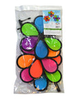 10" Neon Flower Spinner - 3 Pack