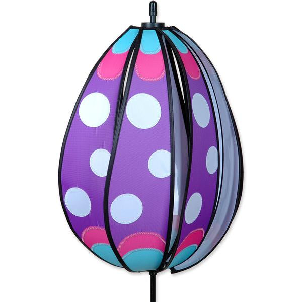 Purple Polka Spinning Egg