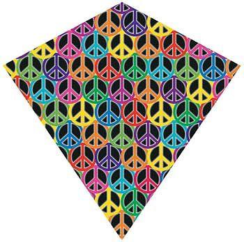 30" Tye-Die Peace Sign Diamond Kite - ProKitesUSA