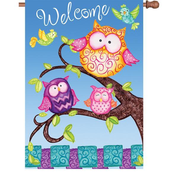 28 In. Flag - Welcome Owls - ProKitesUSA