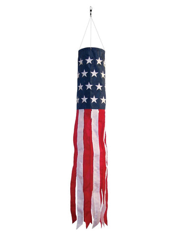 In The Breeze - U.S. STARS AND STRIPES EMBROIDERED 40" WINDSOCK