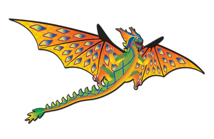 76" 3D Dragon Kite (Green/Yellow) - ProKitesUSA