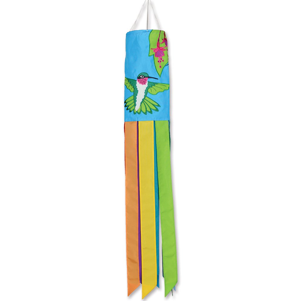 40&quot; Embroidered Applique Windsock - Hummingbirds