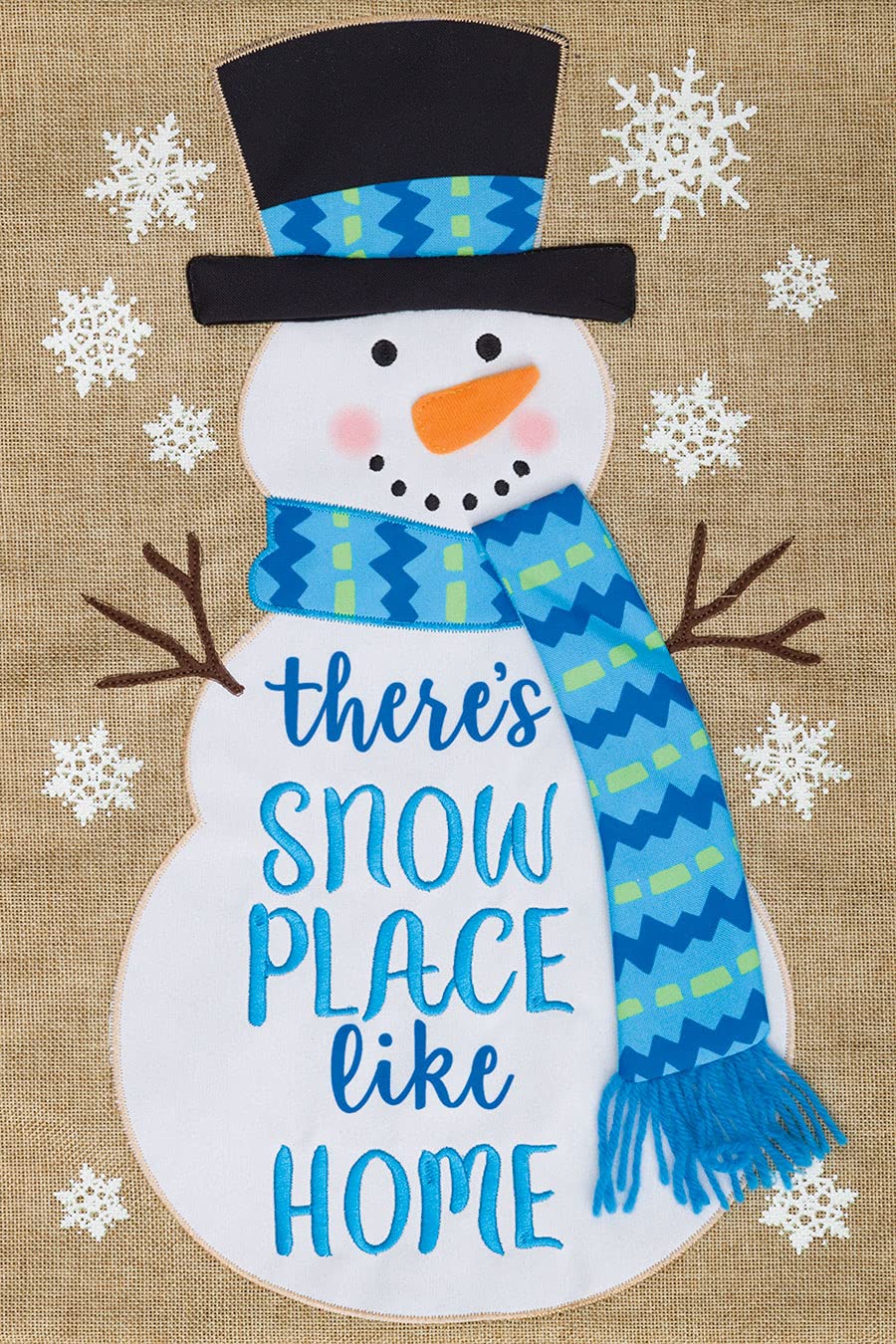 There's Snow Place like Home Garden Embroidered Double Sided Decorative Flag