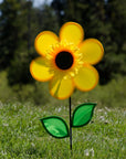 In the Breeze 12" Yellow Sunflower Wind Spinner with Leaves