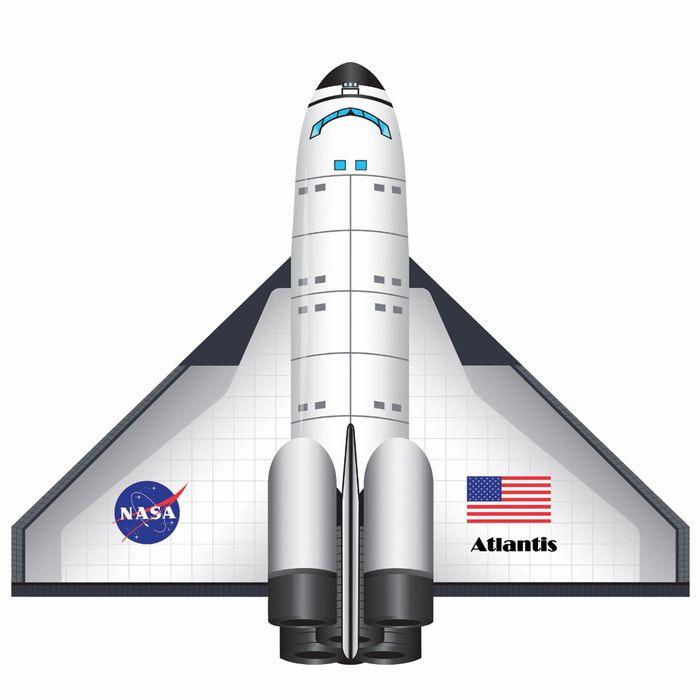 52" Space Shuttle Atlantis 2D Flightzone Kite - ProKitesUSA