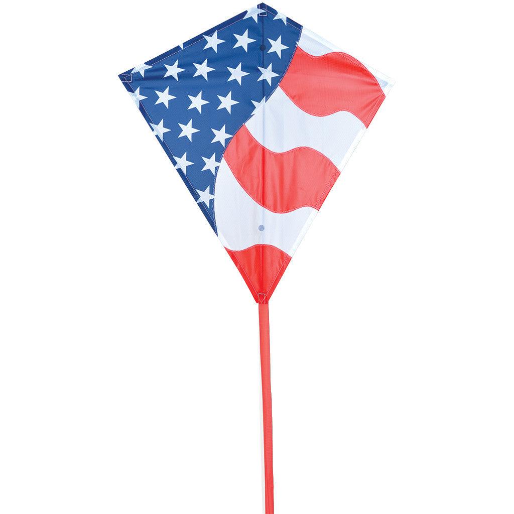 30&quot; Stars &amp; Stripes Patriotic Diamond Kite - ProKitesUSA