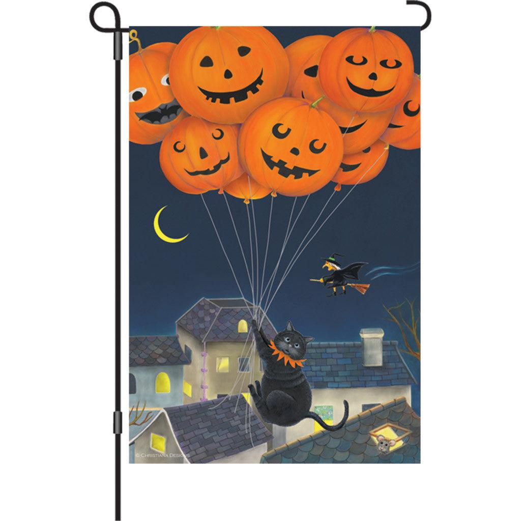 12 In Flag - Black Cat With Balloons - ProKitesUSA